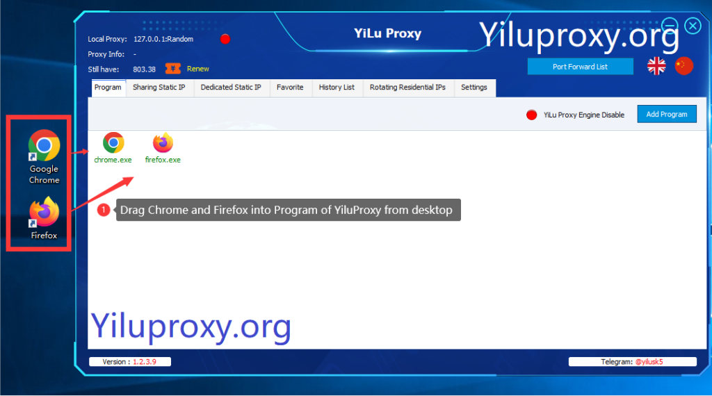 drag the chrome or firefox browsers into program drag the chrome or firefox browsers into program