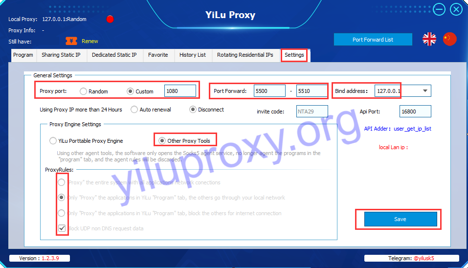 Dolphin anty yiluproxy setting