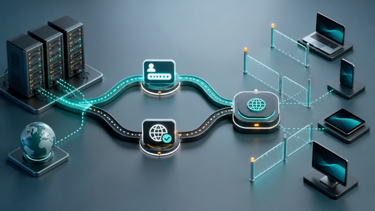 Proxy authentication setup paths for username password and IP whitelist checks before client rollout