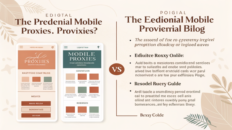 Horizontal buyer guide illustration comparing mobile proxies and residential proxies